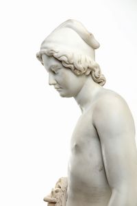 Scultura marmo bianco, seconda met� del XIX secolo  - Asta Antiquariato - Icone, Arredi, Sculture, Oggetti d'Arte - Associazione Nazionale - Case d'Asta italiane