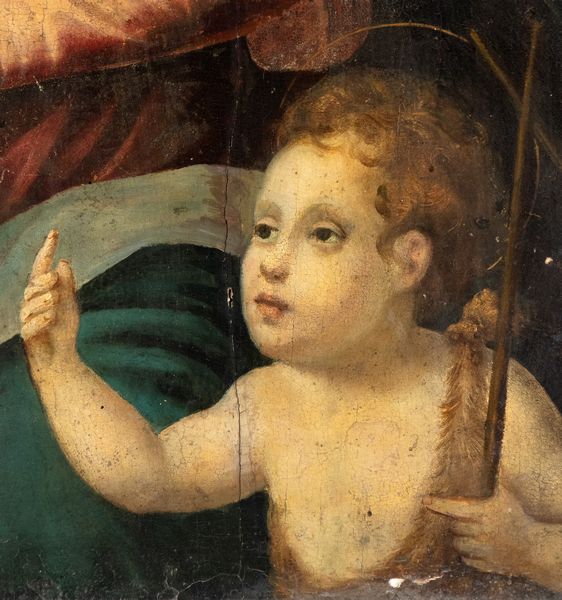Francesco Brina, Attribuito a : Madonna con il Bambino e San Giovannino  - Asta Dipinti antichi dal XIV al XIX secolo. Con una selezione di sculture - Associazione Nazionale - Case d'Asta italiane