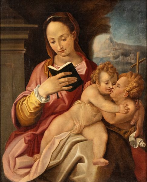 Artista anonimo, XVIII - XIX secolo : Madonna con Bambino e San Giovannino  - Asta Dipinti antichi dal XIV al XIX secolo. Con una selezione di sculture - Associazione Nazionale - Case d'Asta italiane