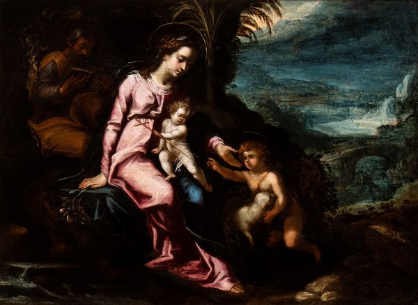 Artista ferrarese, fine XVI inizio XVII secolo : Sacra Famiglia con San Giovannino  - Asta Dipinti antichi dal XIV al XIX secolo. Con una selezione di sculture - Associazione Nazionale - Case d'Asta italiane
