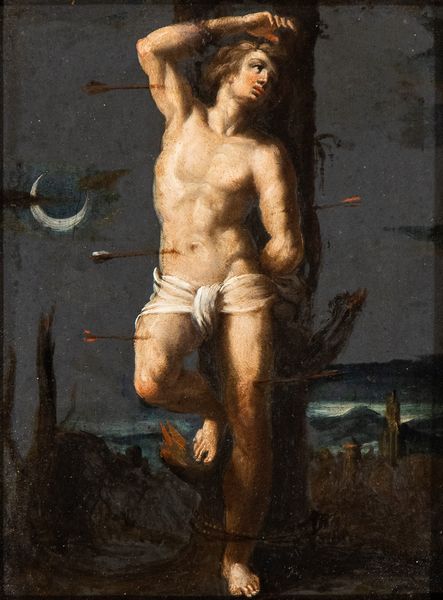 Artista veneto, inizio XVII secolo : Il martirio di San Sebastiano  - Asta Dipinti antichi dal XIV al XIX secolo. Con una selezione di sculture - Associazione Nazionale - Case d'Asta italiane