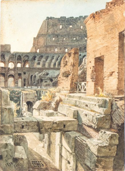 Pietro Sassi : Veduta dell'interno del Colosseo  - Asta Dipinti antichi dal XIV al XIX secolo. Con una selezione di sculture - Associazione Nazionale - Case d'Asta italiane