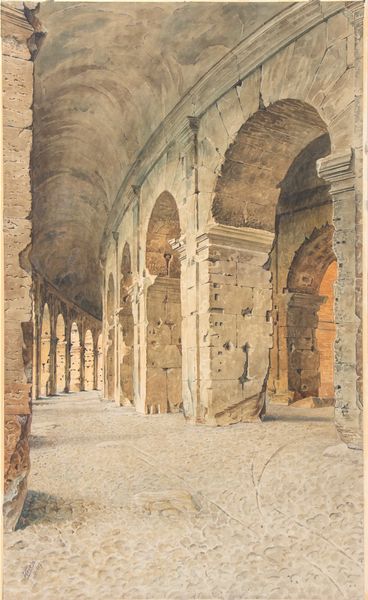 Adriano Cecchi : Scorcio del porticato interno del Colosseo  - Asta Dipinti antichi dal XIV al XIX secolo. Con una selezione di sculture - Associazione Nazionale - Case d'Asta italiane