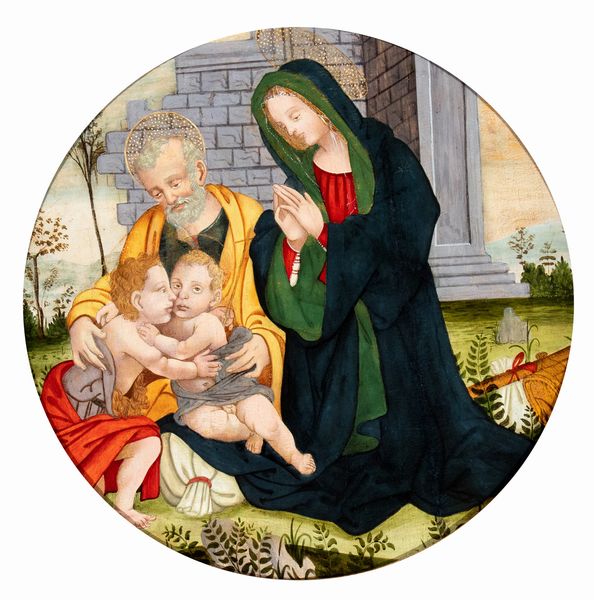 Artista fiorentino, fine XV - inizio XVI secolo : Sacra Famiglia con San Giovannino  - Asta Dipinti antichi dal XIV al XIX secolo. Con una selezione di sculture - Associazione Nazionale - Case d'Asta italiane