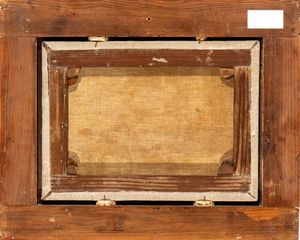 Paolo Anesi : a) Paesaggio con fiume, ponte e due pescatori; b) Paesaggio con fiume, torrione e due pescatori. Coppia di dipinti  - Asta Dipinti antichi dal XIV al XIX secolo. Con una selezione di sculture - Associazione Nazionale - Case d'Asta italiane