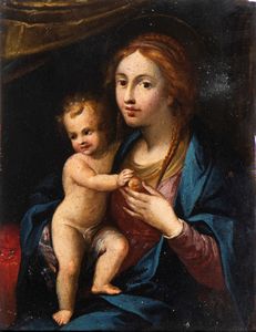 Artista emiliano, fine XVI - inizio XVII secolo - Madonna con il Bambino