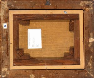 Pieter van Laer Il Bamboccio, Ambito di : Paesaggio con contadini a lavoro  - Asta Dipinti antichi dal XIV al XIX secolo. Con una selezione di sculture - Associazione Nazionale - Case d'Asta italiane