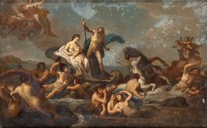 Artista francese, XVIII secolo - Poseidone e Anfritrite