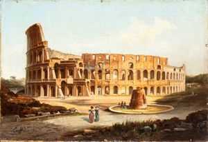 Ippolito Caffi, Ambito di - Veduta del Colosseo