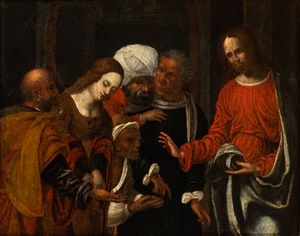 Ludovico Mazzolino - Cristo e l'adultera