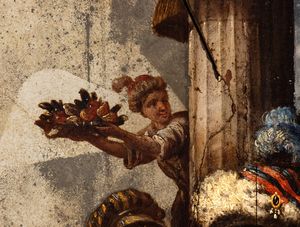 Luca Giordano, Attribuito a : a) Cena in casa del Fariseo; b) le nozze di Canaan. Coppia di dipinti  - Asta Dipinti antichi dal XIV al XIX secolo. Con una selezione di sculture - Associazione Nazionale - Case d'Asta italiane