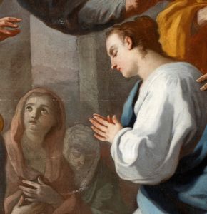 Pietro Bardellino, Attribuito a : Presentazione della Vergine al Tempio  - Asta Dipinti antichi dal XIV al XIX secolo. Con una selezione di sculture - Associazione Nazionale - Case d'Asta italiane