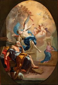 Artista napoletano, prima metà XVIII secolo - San Giuseppe visitato dall'angelo