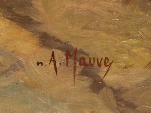Anton Mavue : Pastorella con gregge  - Asta Dipinti antichi dal XIV al XIX secolo. Con una selezione di sculture - Associazione Nazionale - Case d'Asta italiane