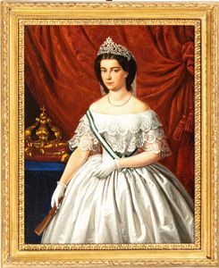 Maria Spanò : a) Ritratto di Francesco Borbone II; b) Ritratto di Maria Sofia di Baviera. Coppia di dipinti  - Asta Dipinti antichi dal XIV al XIX secolo. Con una selezione di sculture - Associazione Nazionale - Case d'Asta italiane