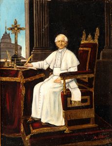 Artista francese, seconda metà XIX secolo - Ritratto di papa Leone XIII