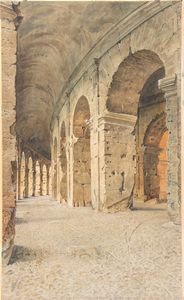 Adriano Cecchi - Scorcio del porticato interno del Colosseo