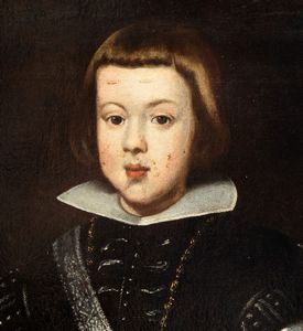Artista spagnolo, XVII secolo : Ritratto di Baltasar Carlos d'Asburgo  - Asta Dipinti antichi dal XIV al XIX secolo. Con una selezione di sculture - Associazione Nazionale - Case d'Asta italiane