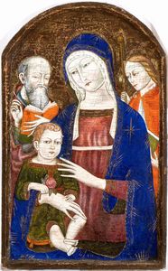 Matteo di Giovanni, Seguace di - Madonna con Bambino e due santi