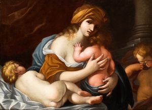 Artista emiliano, XVII secolo - Allegoria della Carit