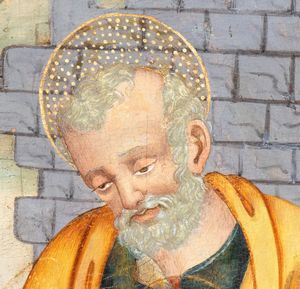 Artista fiorentino, fine XV - inizio XVI secolo : Sacra Famiglia con San Giovannino  - Asta Dipinti antichi dal XIV al XIX secolo. Con una selezione di sculture - Associazione Nazionale - Case d'Asta italiane