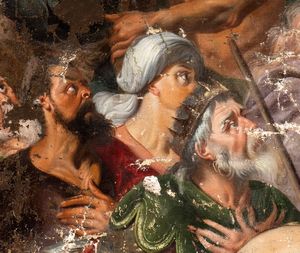 Artista fiammingo, XVII secolo : Cristo e i peccatori penitenti  - Asta Dipinti antichi dal XIV al XIX secolo. Con una selezione di sculture - Associazione Nazionale - Case d'Asta italiane