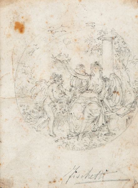 Fedele Fischetti : Musa incorona Amore  - Asta Disegni Antichi - Associazione Nazionale - Case d'Asta italiane