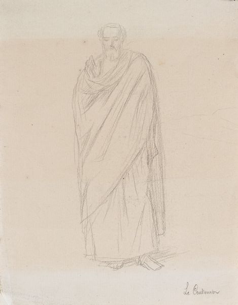 Pierre-Auguste  Pichon : Studio di Apostolo (Disegno preparatorio per Le Centenier)  - Asta Disegni Antichi - Associazione Nazionale - Case d'Asta italiane