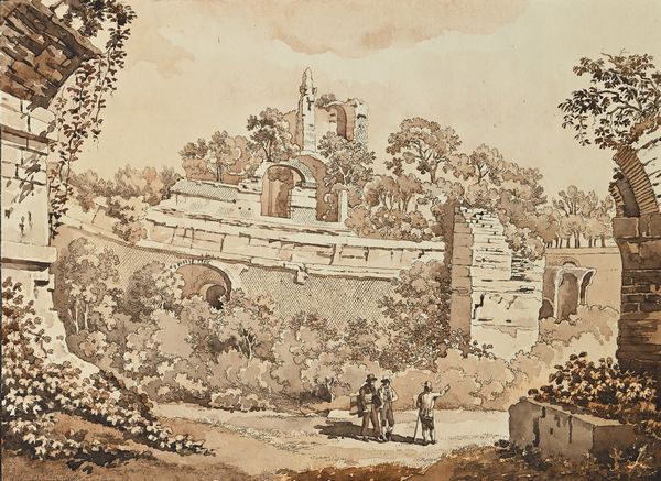 Angelo Uggeri : Avanzi dell'Anfiteatro creduto Marittimo in Villa Adriana  - Asta Disegni Antichi - Associazione Nazionale - Case d'Asta italiane