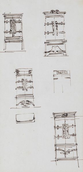 Ernesto Basile : Studi per secrtaire Ducrot  - Asta Disegni Antichi - Associazione Nazionale - Case d'Asta italiane