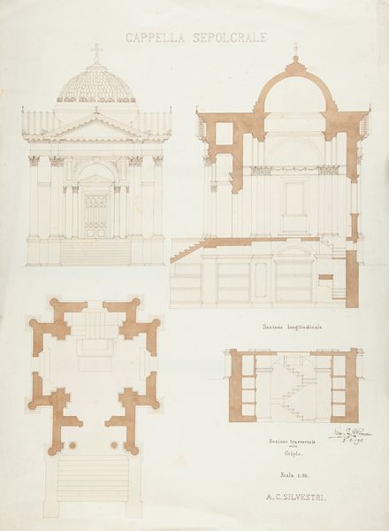 Quadrio Ferruccio Pirani : Cappella sepolcrale  - Asta Disegni Antichi - Associazione Nazionale - Case d'Asta italiane