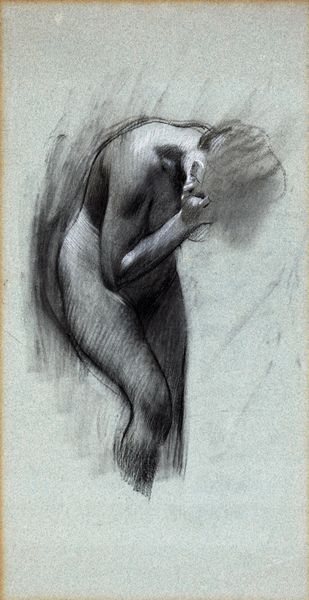 Adolf Hirémy-Hirschl : Studio per un personaggio delle anime dannate (donna dai capelli rossi) del dipinto Le Anime dellAcheronte (1898) conservato al Museo Belvedere di Vienna.  - Asta Disegni Antichi - Associazione Nazionale - Case d'Asta italiane