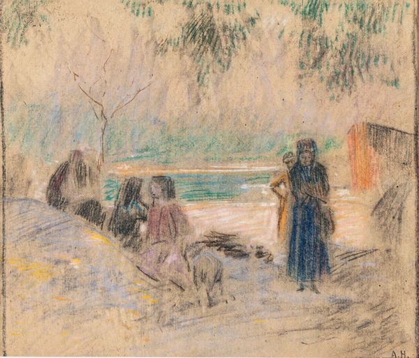 Adolf Hirémy-Hirschl : Donne sulla spiaggia  - Asta Disegni Antichi - Associazione Nazionale - Case d'Asta italiane