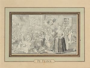 Frans Francken II, Attribuito a : La cucina della strega  - Asta Disegni Antichi - Associazione Nazionale - Case d'Asta italiane