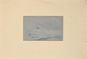 Scuola francese del XVIII secolo : Studio di mano  - Asta Disegni Antichi - Associazione Nazionale - Case d'Asta italiane