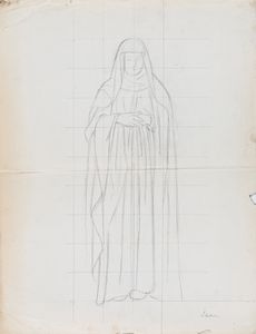 Pierre-Auguste  Pichon - Studio per Madonna (Disegno preparatorio per Le Centenier)