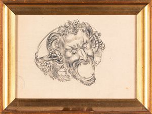 PITTORE DEL XX SECOLO : Coppia di disegni Maschere  - Asta Disegni Antichi - Associazione Nazionale - Case d'Asta italiane