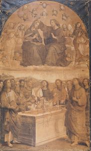 PITTORE DEL XVIII SECOLO - Grande riproduzione della pala degli Oddi