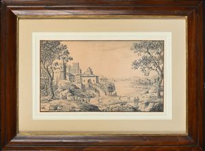 Karl Josef Aigen : Veduta di Olmtz  - Asta Disegni Antichi - Associazione Nazionale - Case d'Asta italiane