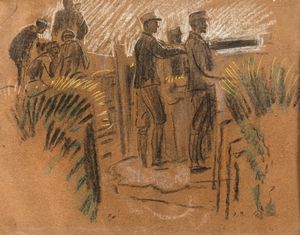 Adolf Hirémy-Hirschl - Soldati in trincea a Cat