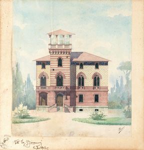 Quadrio Ferruccio Pirani - Progetto per Villino con giardino