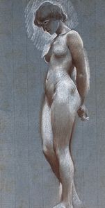 Adolf Hirémy-Hirschl - Studio per la figura femminile (la Dea Roma) del pannello centrale del polittico Sic Transit (1912)