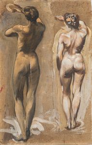 Adolfo De Carolis, Attribuito a - Studio di nudi