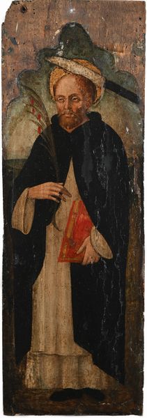 SCUOLA TOSCANA DEL XV SECOLO : Trittico con San Domenico San Tommaso d'Aquino e San Pietro Martire  - Asta Dipinti antichi  - Associazione Nazionale - Case d'Asta italiane
