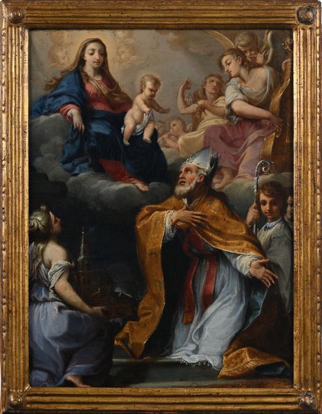 Gaetano Lapis, Attribuito a : Madonna con Bambino e Santo Nicola  - Asta Dipinti antichi  - Associazione Nazionale - Case d'Asta italiane