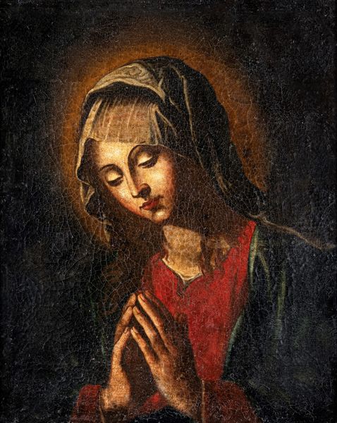 Giovanni Battista Salvi Sassoferrato, Seguace di : Madonna in preghiera  - Asta Dipinti antichi  - Associazione Nazionale - Case d'Asta italiane