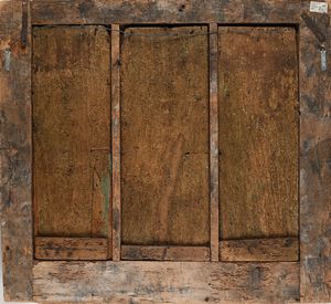 SCUOLA TOSCANA DEL XV SECOLO : Trittico con San Domenico San Tommaso d'Aquino e San Pietro Martire  - Asta Dipinti antichi  - Associazione Nazionale - Case d'Asta italiane