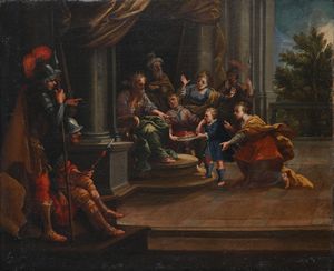 Scuola romana del XVIII secolo - La famiglia di Dario davanti Alessandro Magno