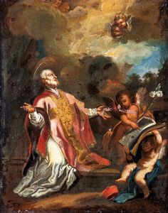 Scuola emiliana del XVII secolo - Sant' Ignazio in estasi