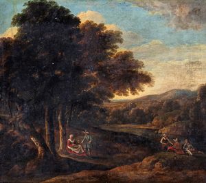 Gaspard Dughet, Ambito di - Paesaggio con pastori